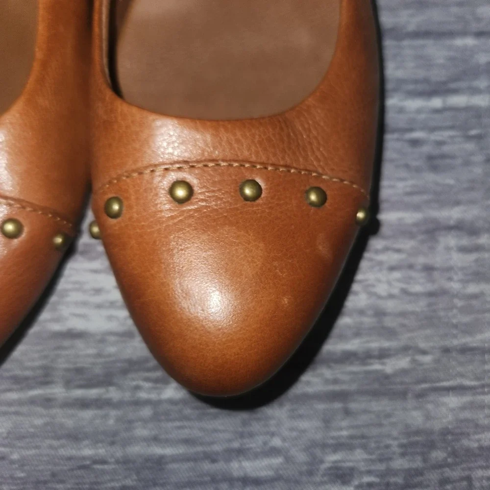 Korks Ease Leather‎ Flats Studded Pointed Toe Balletcore Anabel Shoes 6.5